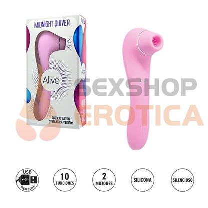 Midnight quiver Pink succionador de clitoris con carga USB